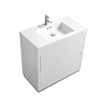 Bliss 36" High Gloss White Free Standing Modern Bathroom Vanity