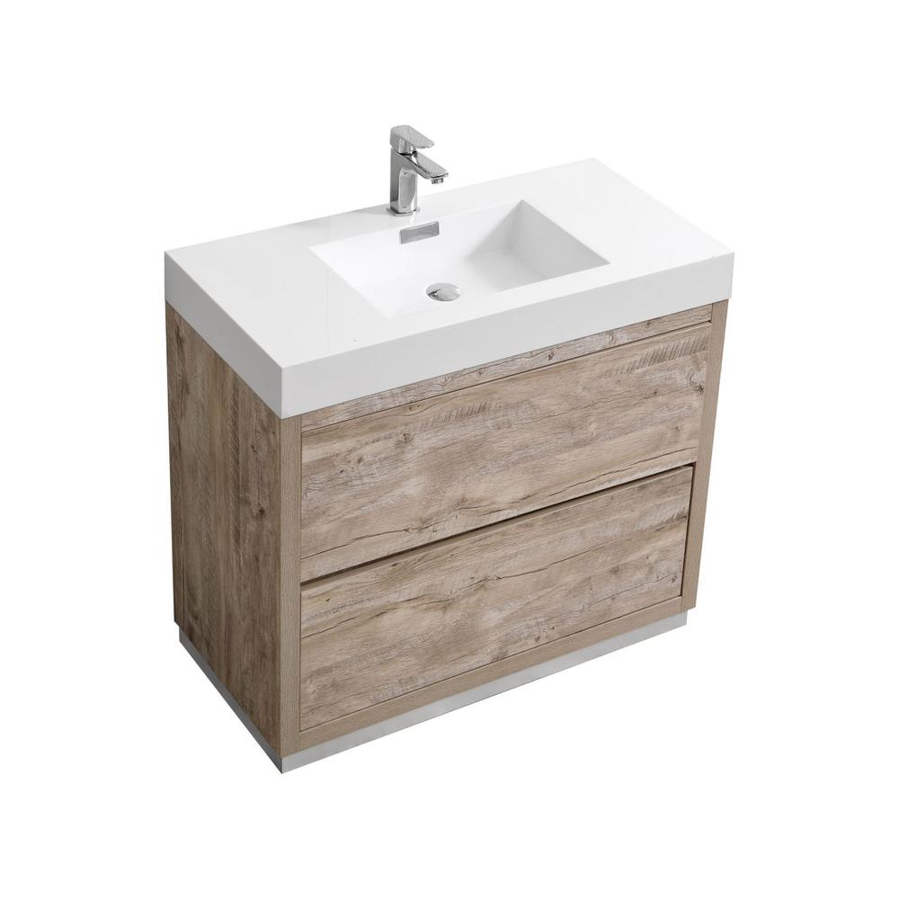 Bliss 36" Nature Wood Free Standing Modern Bathroom Vanity