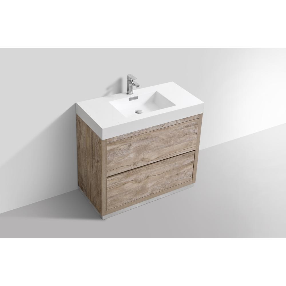 Bliss 36" Nature Wood Free Standing Modern Bathroom Vanity