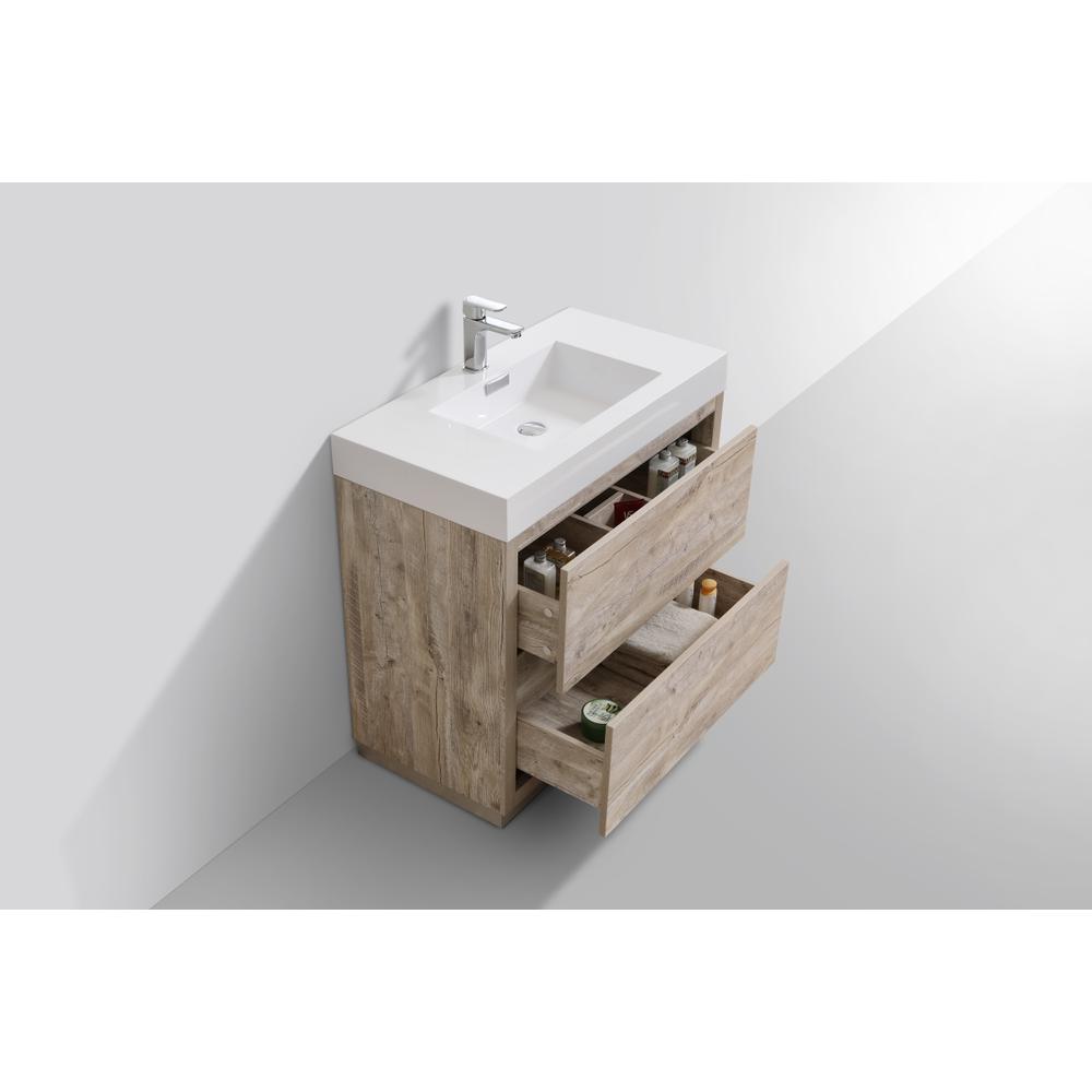 Bliss 36" Nature Wood Free Standing Modern Bathroom Vanity
