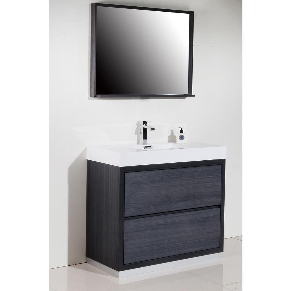 Bliss 40" Gray Oak Free Standing Modern Bathroom Vanity