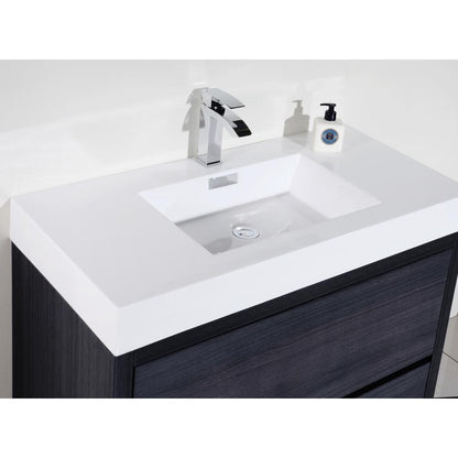 Bliss 40" Gray Oak Free Standing Modern Bathroom Vanity