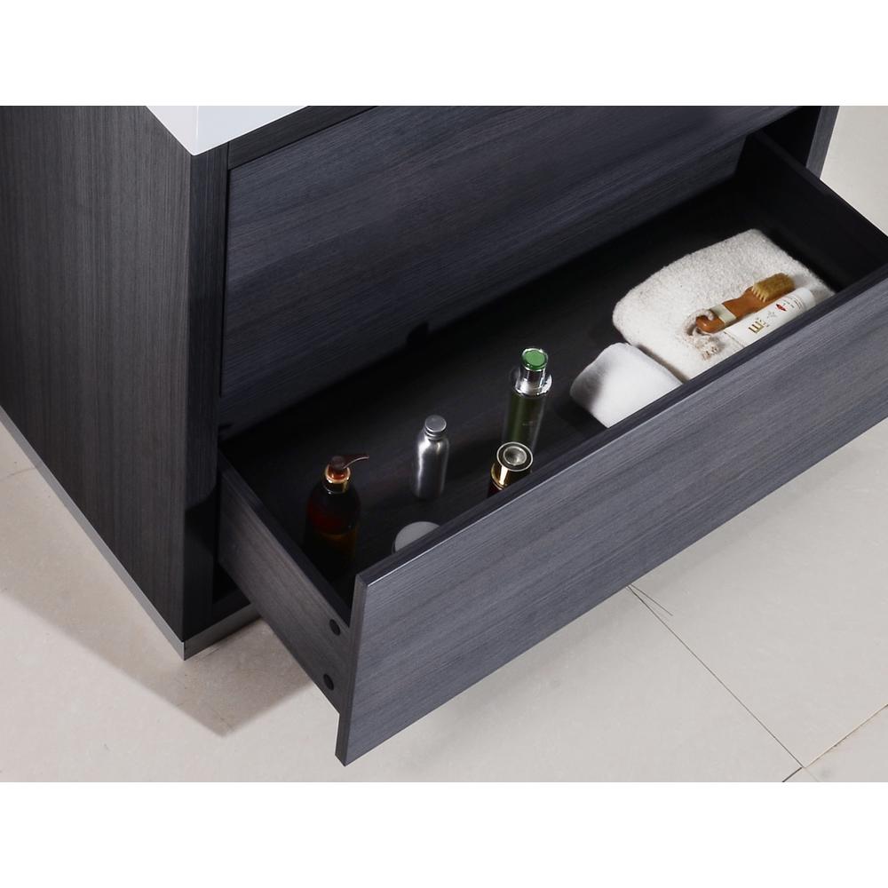 Bliss 40" Gray Oak Free Standing Modern Bathroom Vanity