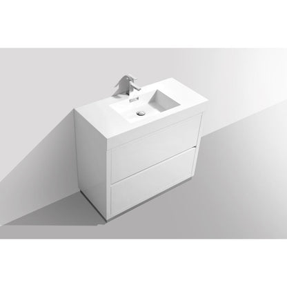 Bliss 40" High Gloss White Free Standing Modern Bathroom Vanity