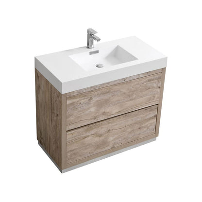 Bliss 40" Nature Wood Free Standing Modern Bathroom Vanity