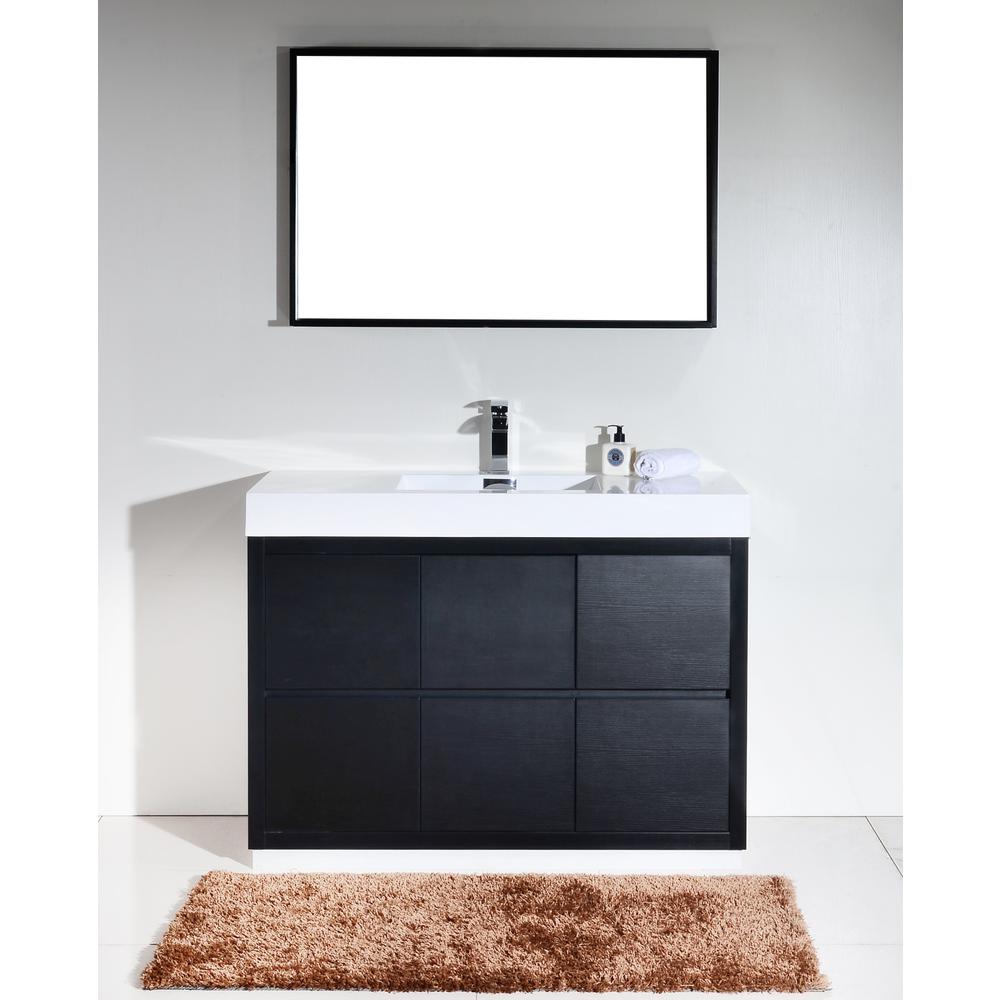 Bliss 48" Black Free Standing Modern Bathroom Vanity