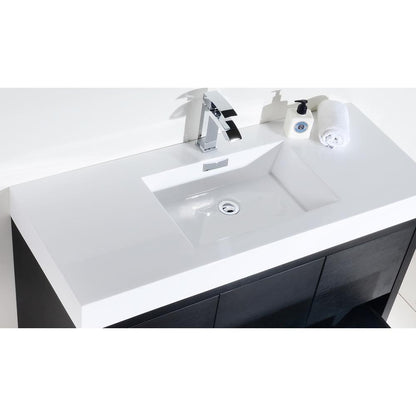 Bliss 48" Black Free Standing Modern Bathroom Vanity