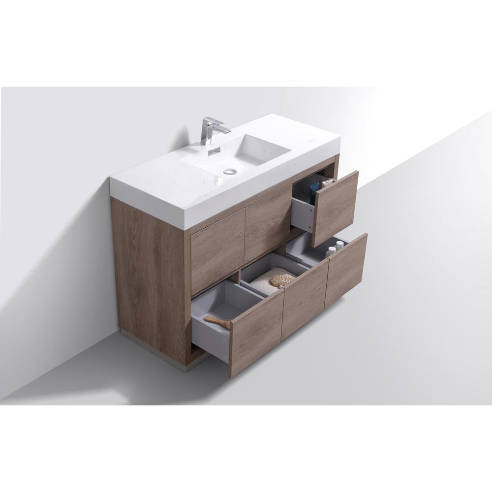 Bliss 48" Butternut Free Standing Modern Bathroom Vanity