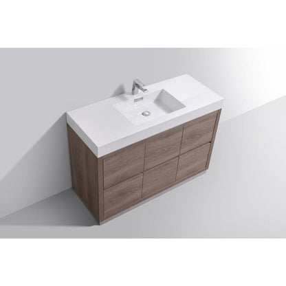 Bliss 48" Butternut Free Standing Modern Bathroom Vanity