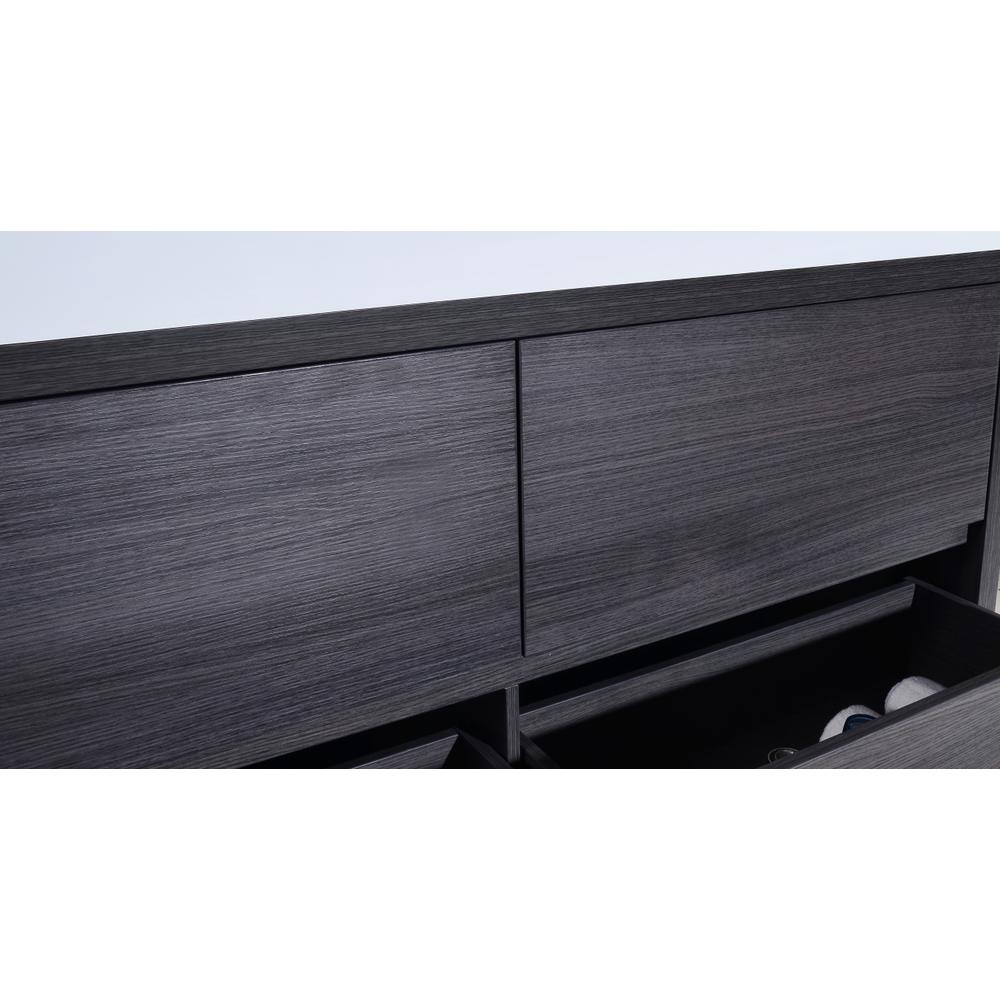Bliss 60" Double Sink Gray Oak Free Standing Modern Bathroom Vanity