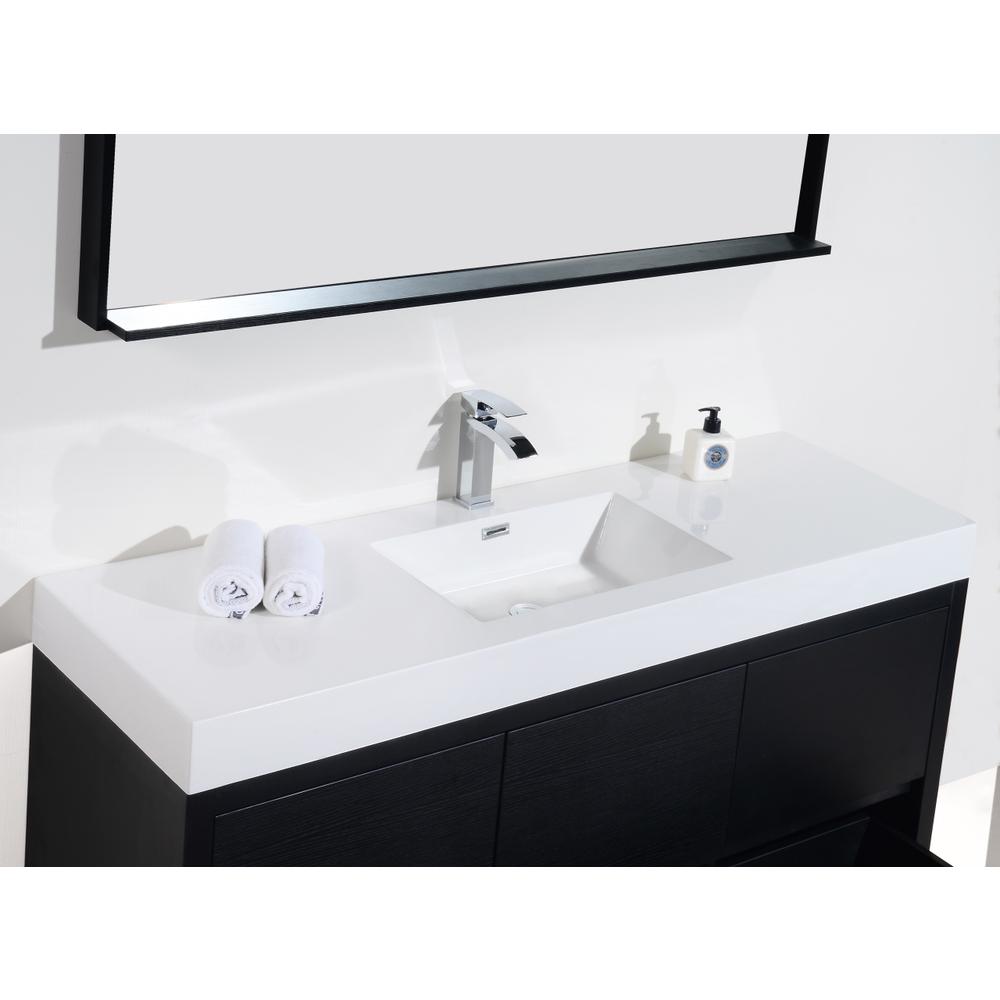 Bliss 60" Single Sink Black Free Standing Modern Bathroom Vanity