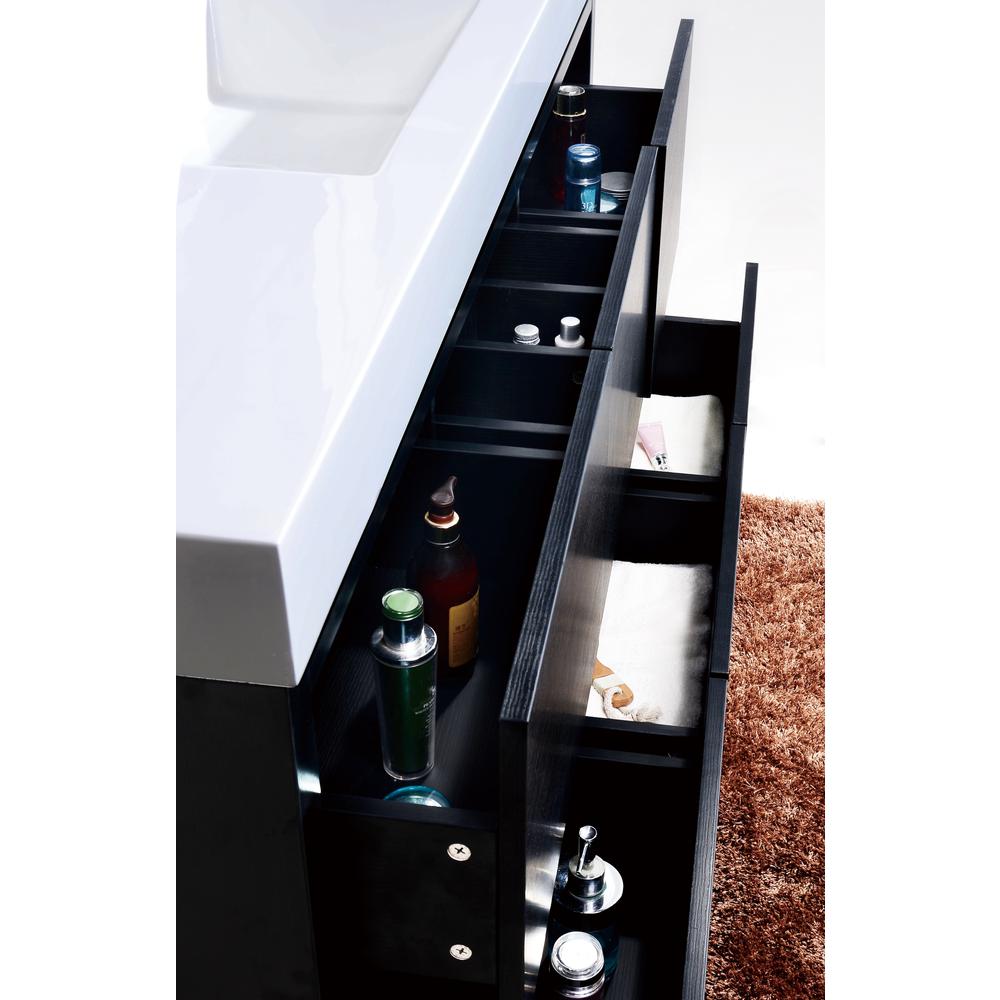 Bliss 60" Single Sink Black Free Standing Modern Bathroom Vanity
