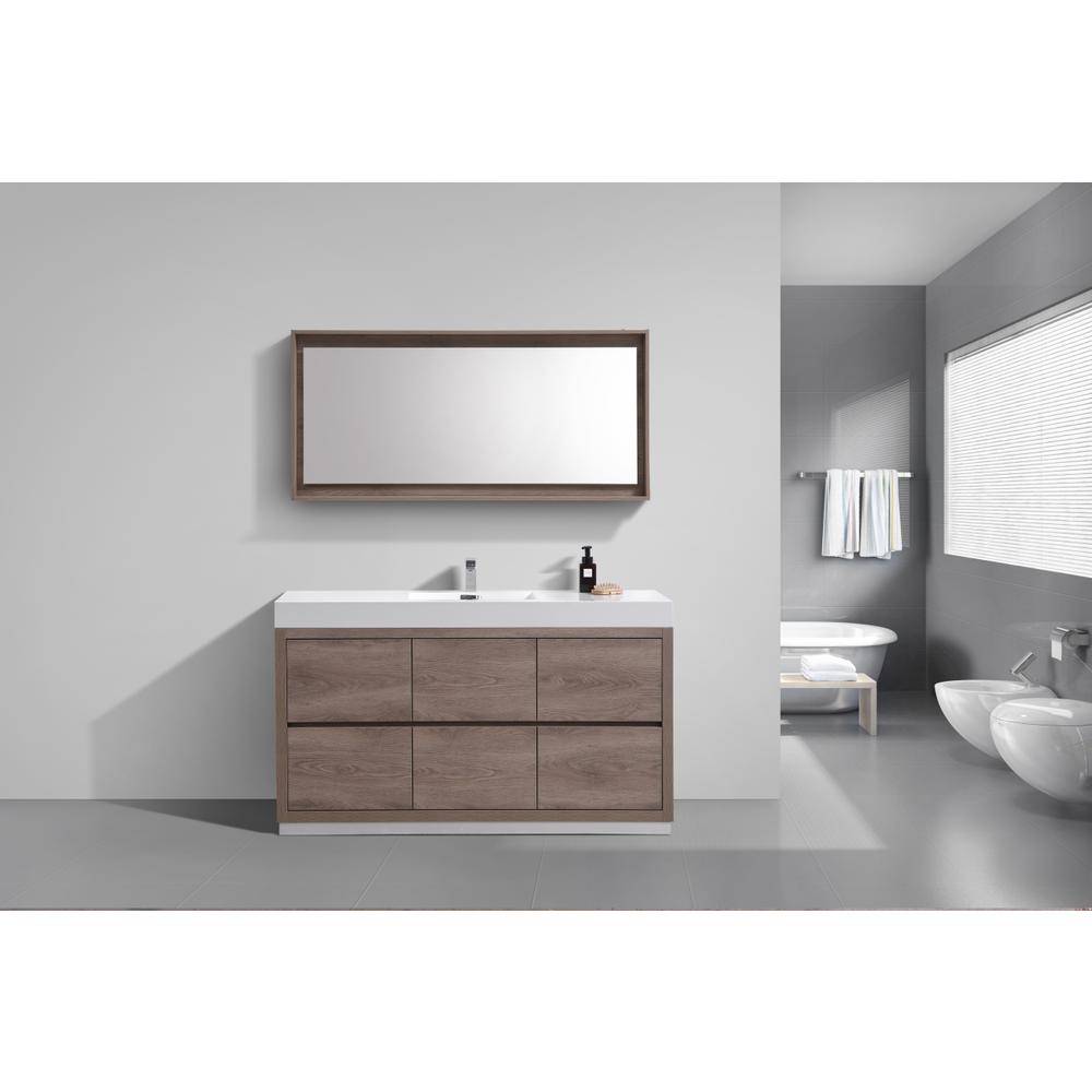 Bliss 60" Single Sink Butternut  Free Standing Modern Bathroom Vanity