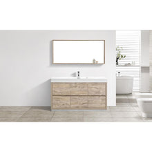 Bliss 60" Single Sink Nature Wood Free Standing Modern Bathroom Vanity
