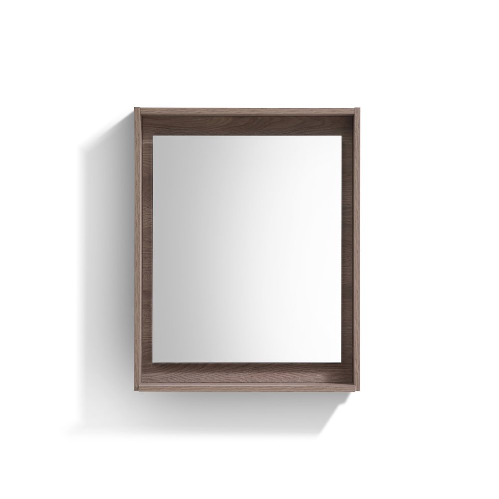 KUBE 24" Framed Mirror With Shelve - Butternut Finish