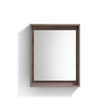 KUBE 24" Framed Mirror With Shelve - Butternut Finish
