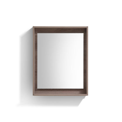 KUBE 24" Framed Mirror With Shelve - Butternut Finish