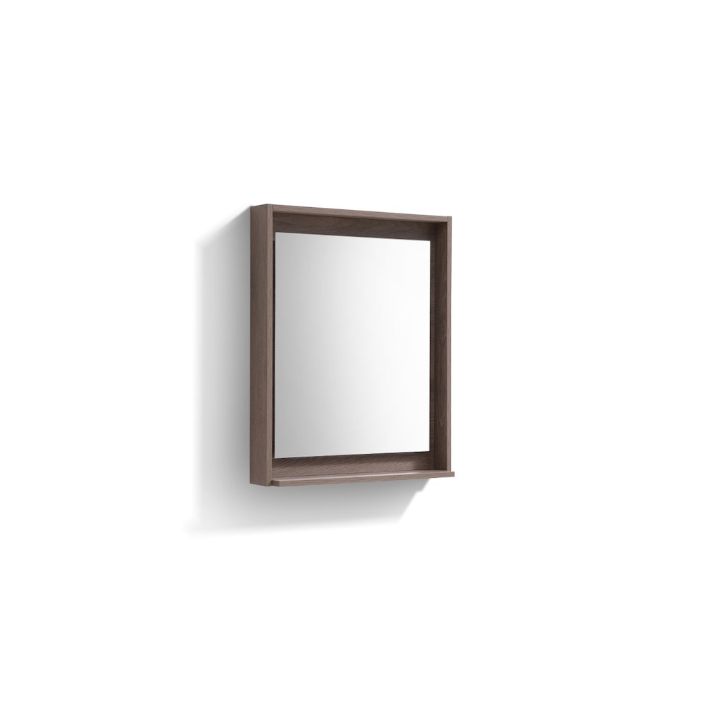 KUBE 24" Framed Mirror With Shelve - Butternut Finish