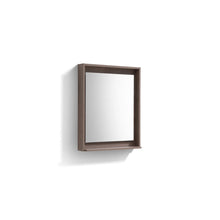 KUBE 24" Framed Mirror With Shelve - Butternut Finish