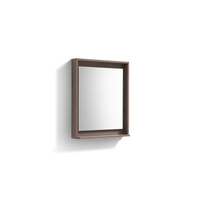 KUBE 24" Framed Mirror With Shelve - Butternut Finish