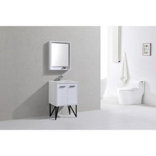 Bosco 24" Modern Bathroom Vanity w/ Quartz Countertop and Matching Mirror