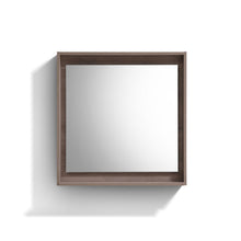 KUBE 30" Framed Mirror With Shelve - Butternut Finish