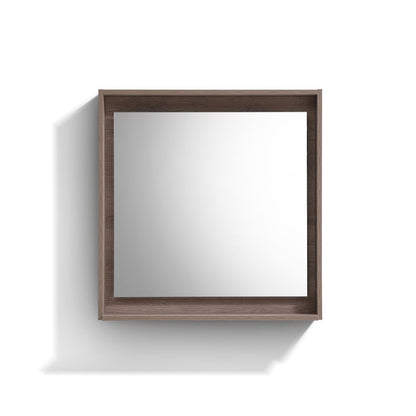 KUBE 30" Framed Mirror With Shelve - Butternut Finish
