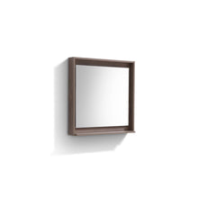 KUBE 30" Framed Mirror With Shelve - Butternut Finish