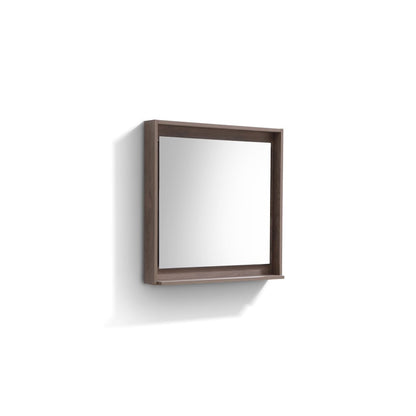 KUBE 30" Framed Mirror With Shelve - Butternut Finish