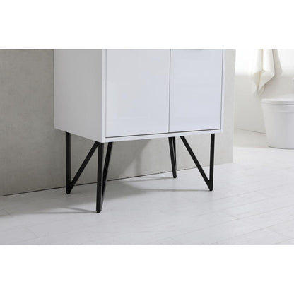 Bosco 30" Modern Bathroom Vanity w/ Quartz Countertop and Matching Mirror