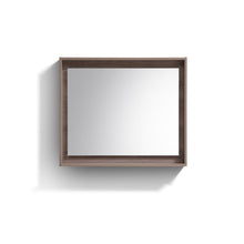 KUBE 36" Framed Mirror With Shelve - Butternut  Finish