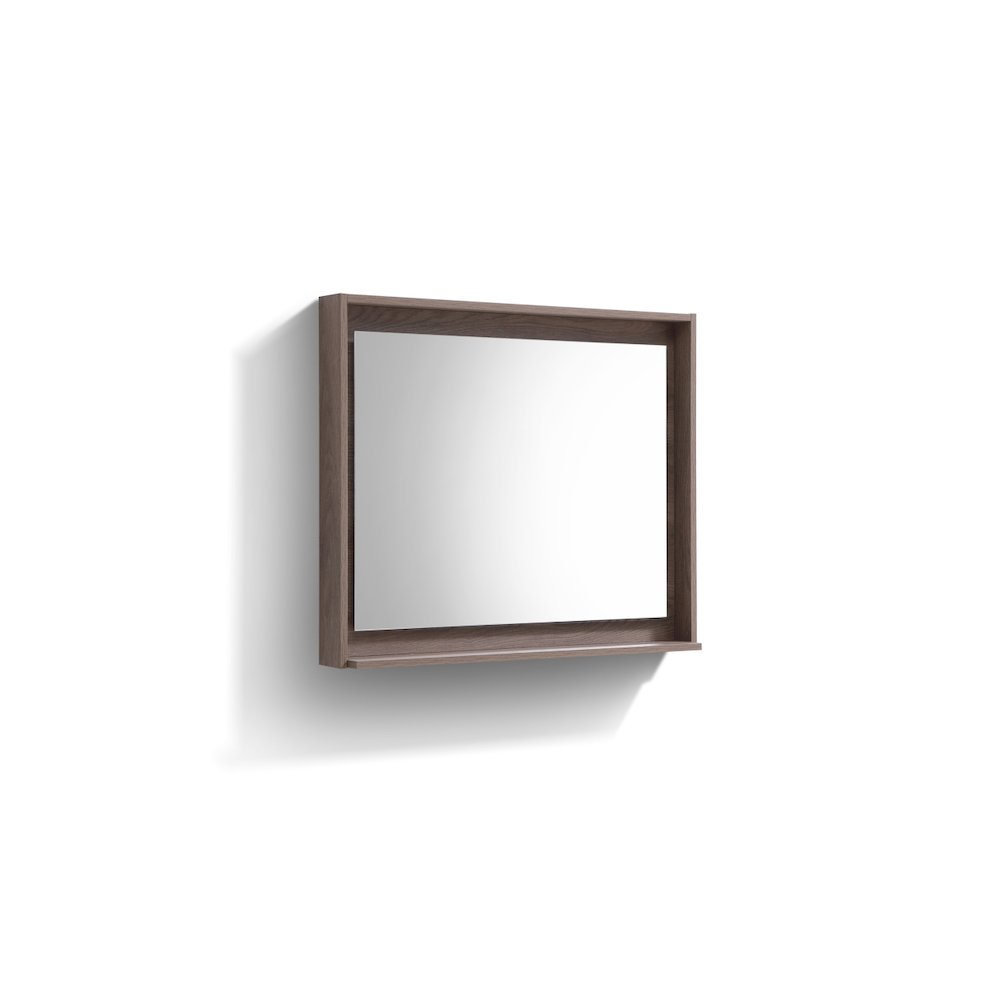 KUBE 36" Framed Mirror With Shelve - Butternut  Finish