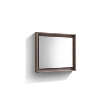 KUBE 36" Framed Mirror With Shelve - Butternut  Finish