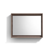 KUBE 38" Framed Mirror With Shelve - Butternut  Finish