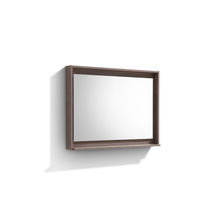 KUBE 38" Framed Mirror With Shelve - Butternut  Finish