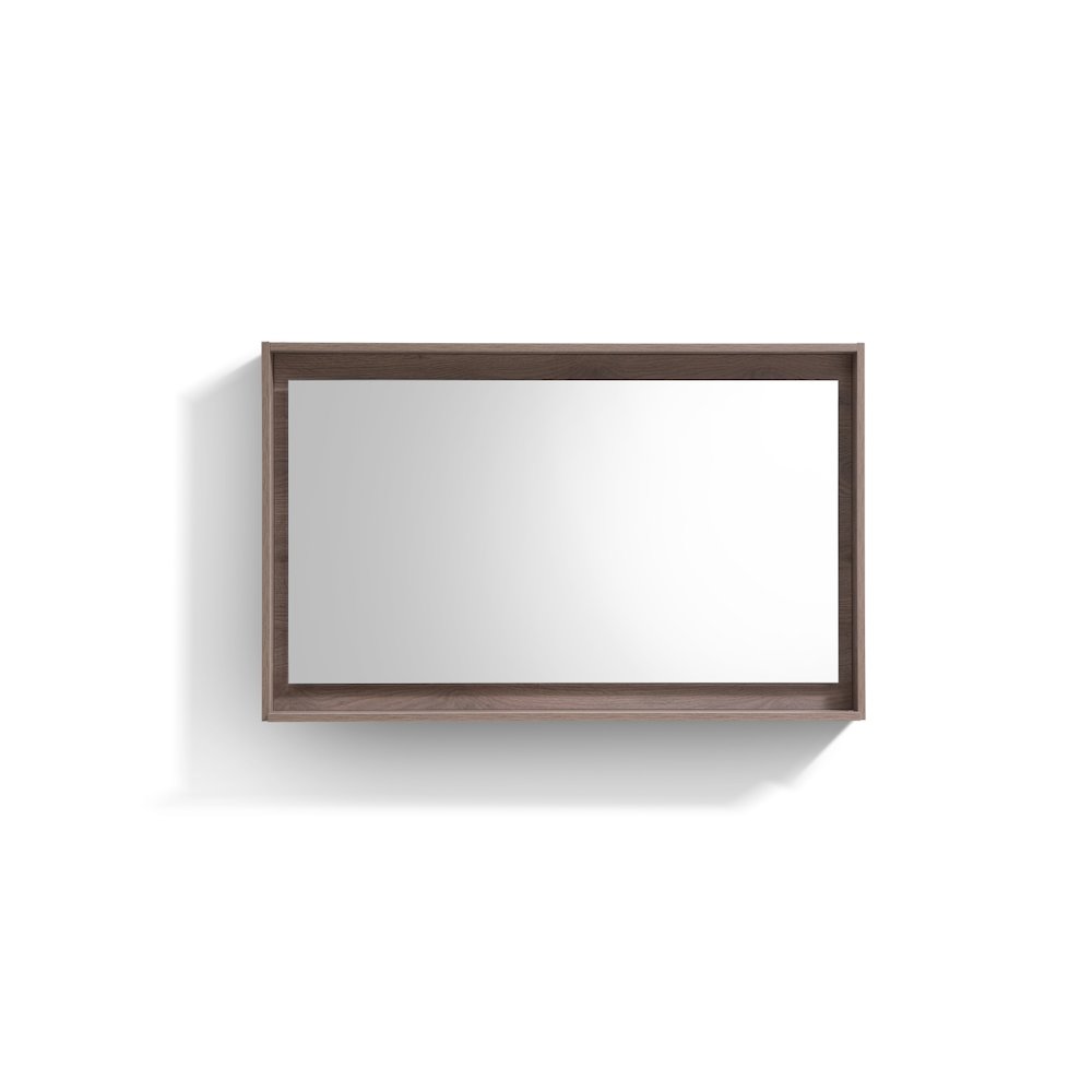 KUBE 48" Framed Mirror With Shelve - Butternut  Finish