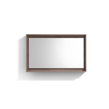 KUBE 48" Framed Mirror With Shelve - Butternut  Finish