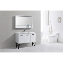 Bosco 48" Modern Bathroom Vanity w/ Quartz Countertop and Matching Mirror