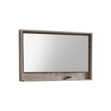 Bosco 48" Framed Mirror With Shelve - Nature Wood Finish