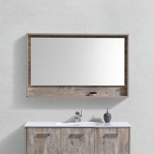 Bosco 48" Framed Mirror With Shelve - Nature Wood Finish