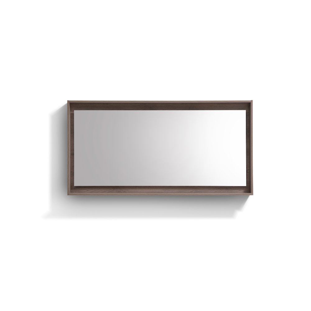 Kube 60" Framed Mirror With Shelve - Butternut  Finish