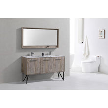 Bosco 60" Double Sink Modern Bathroom Vanity w/ Quartz Countertop