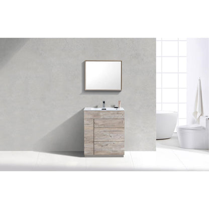 Milano 30" Nature Wood Modern Bathroom Vanity