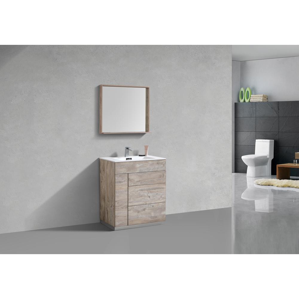 Milano 30" Nature Wood Modern Bathroom Vanity