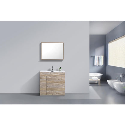 Milano 36" Nature Wood Modern Bathroom Vanity