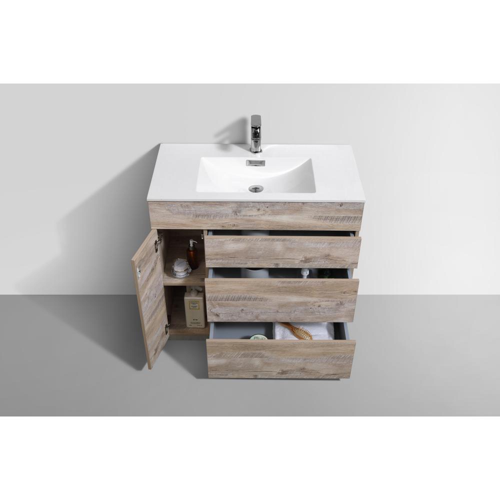 Milano 36" Nature Wood Modern Bathroom Vanity