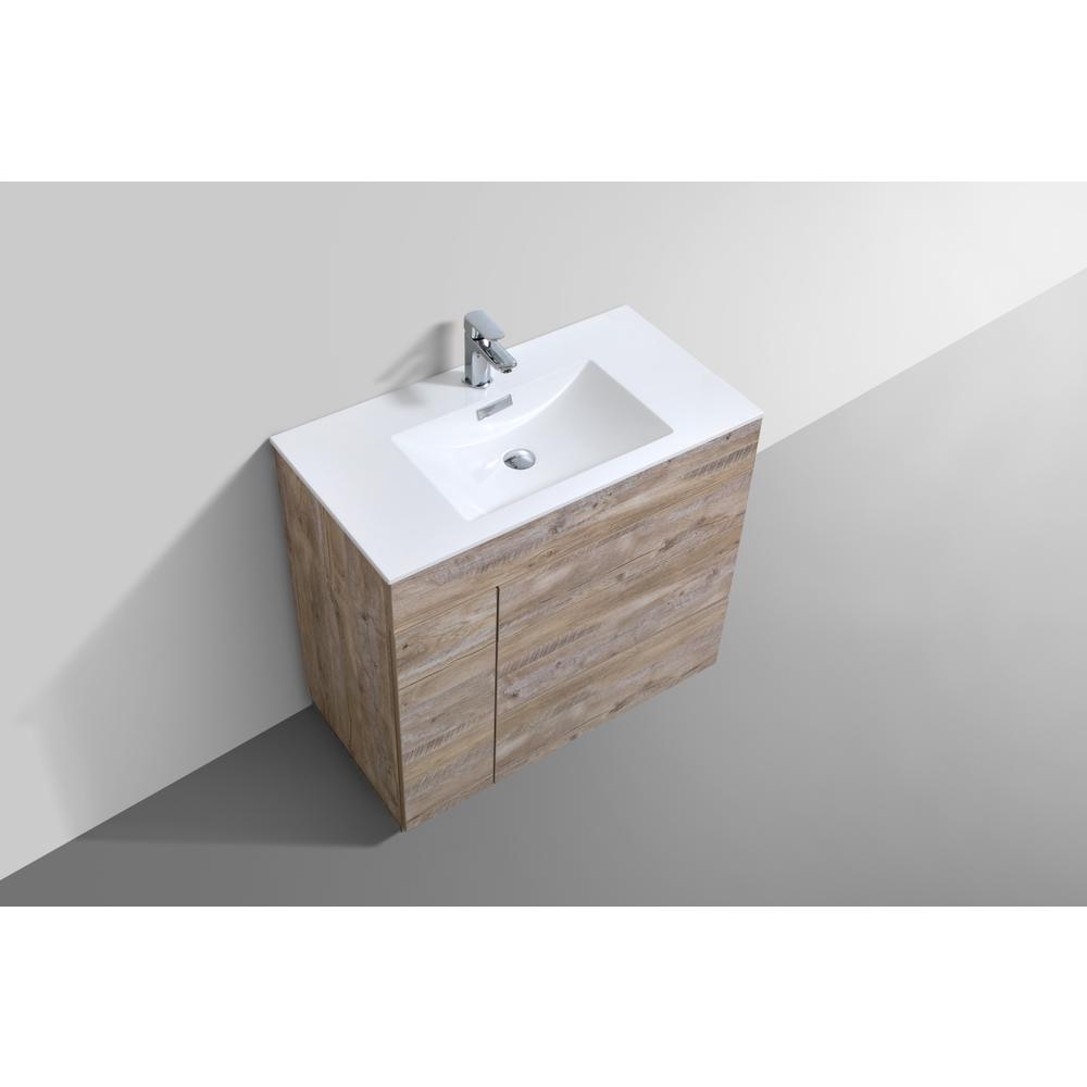 Milano 36" Nature Wood Modern Bathroom Vanity