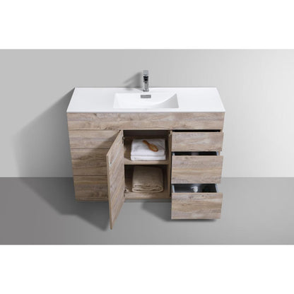 Milano 48" Single Sink Nature Wood Modern Bathroom Vanity