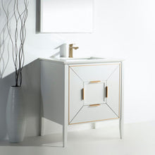 Vetro 30'' Gloss White Vanity W/ Quartz Counter Top (Back Splash Free)