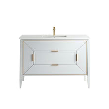 Vetro 48'' Gloss White Vanity W/ Quartz Counter Top (Back Splash Free)